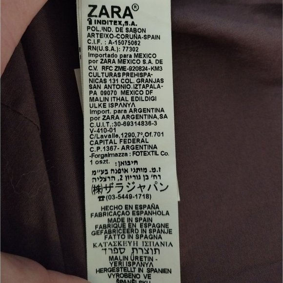 ZARA Woman Dusty Purple A Line Cotton Skirt Sz 6 - Picture 5 of 10